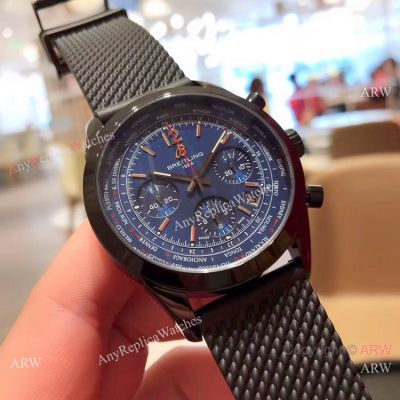 New Copy Breitling Transocean Watches Blue Dial Black Rubber Band